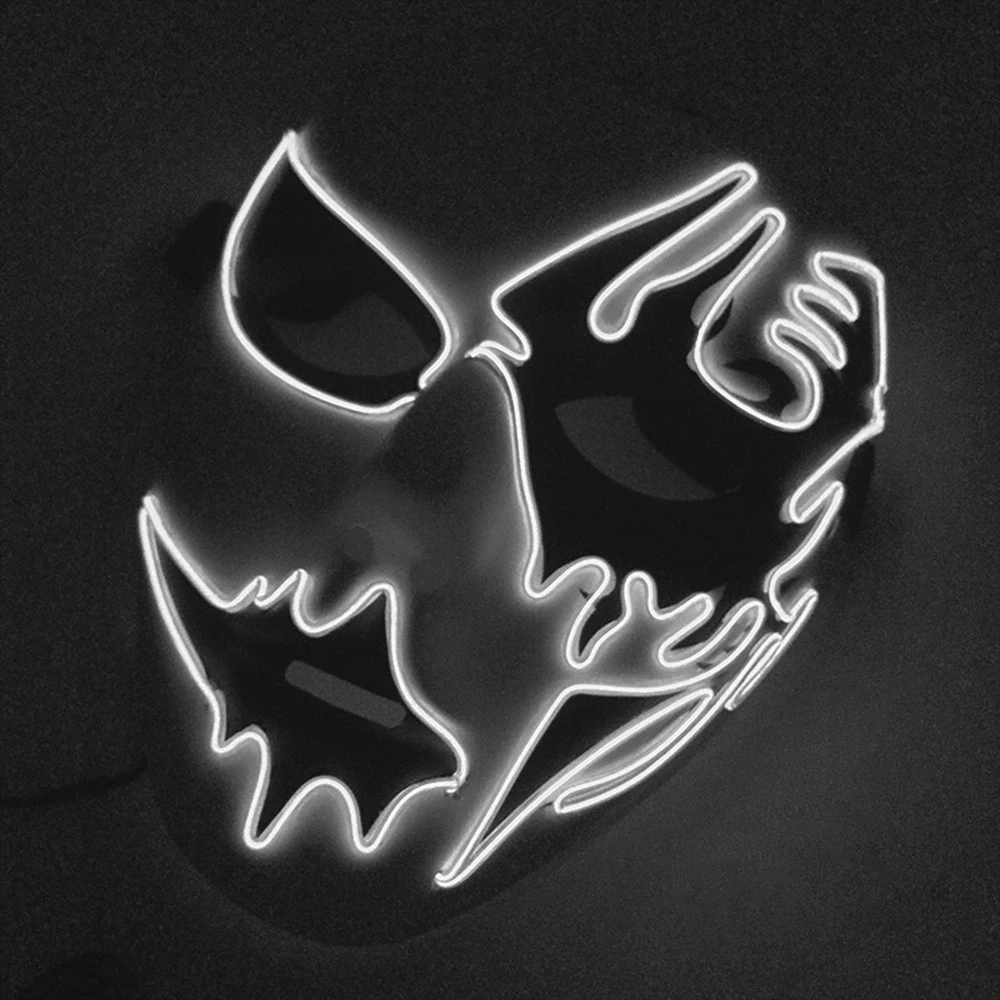 Светодиодный светильник, маска, забавная маска для продольного года, отлично подходит для фестиваля, костюмированной вечеринки, Хэллоуина,, новогодний Косплей - Цвет: show as photo