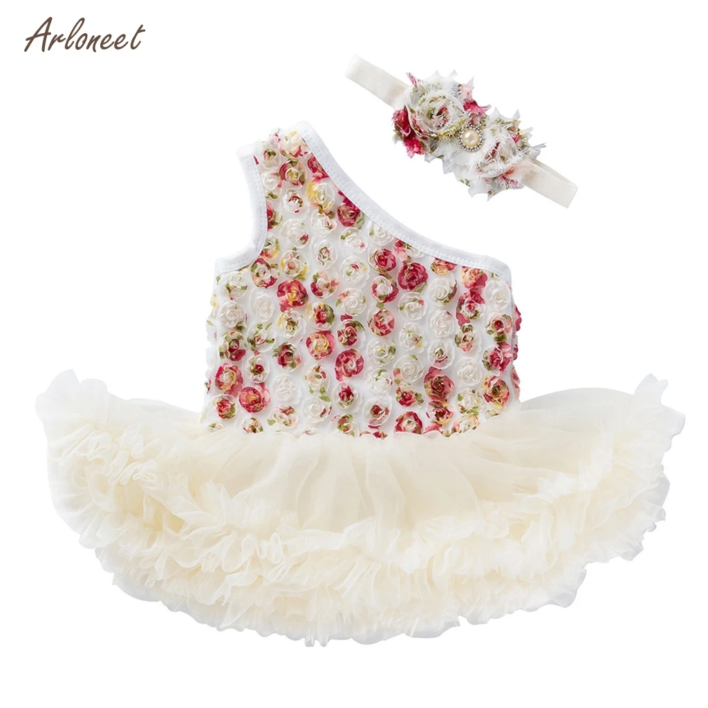 ARLONEET 2PCS 2019 Fashion baby Boys girls clothes Baby girl Valentine's Day Rose Crossbody Skirt Tutu Skirt Princess Dress Set