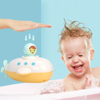 

Bath Boat Toys Pool Toy Wind Up Submarine Squirts with Propeller for Kids Toddlers Bathing S7JN