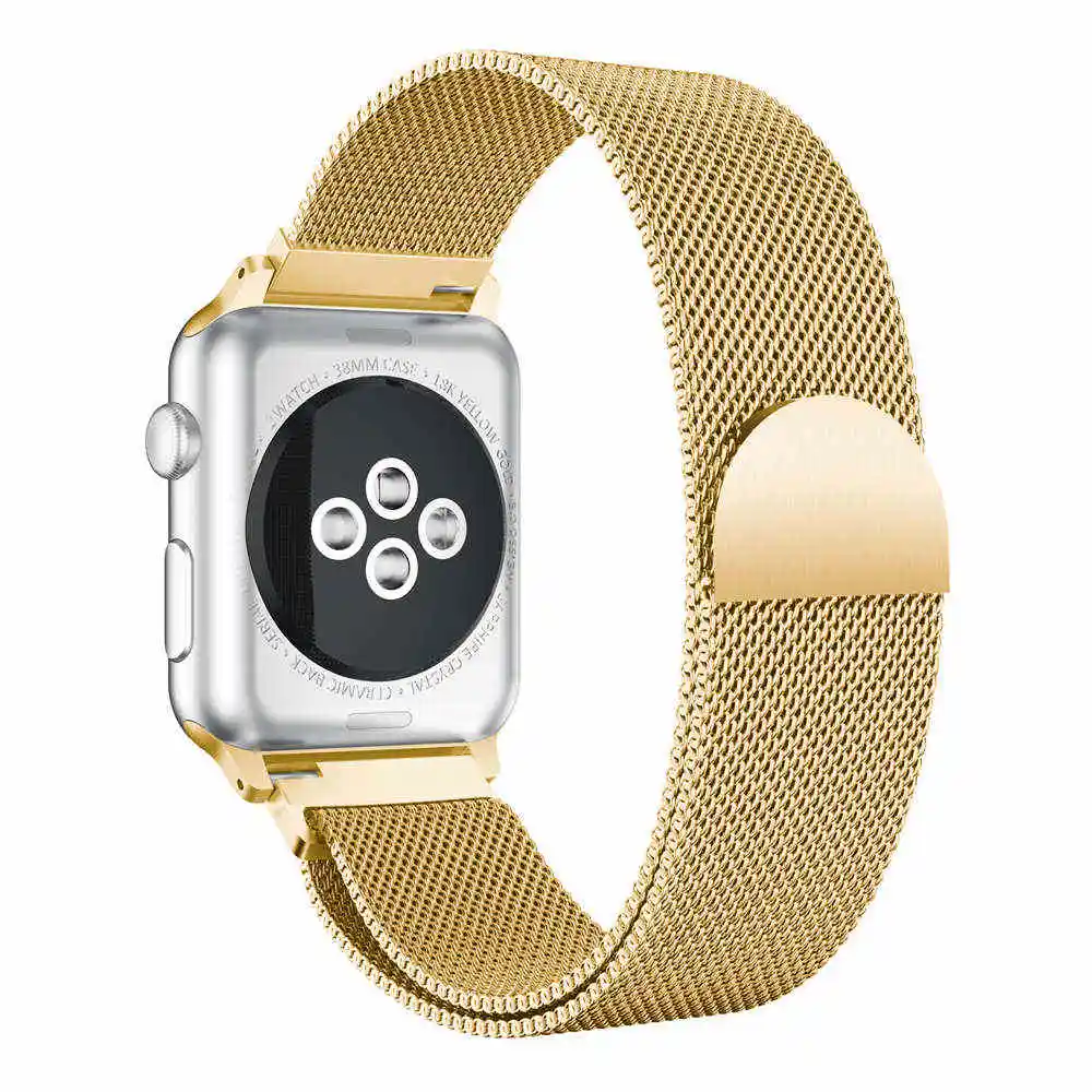 Ремешок для часов Нержавеющая сталь Milanese Loop полосы для наручных часов Apple Watch серии 1/2/3, 42 мм, 38 мм, 40 мм 44 мм браслет для смотрю 4 пленка