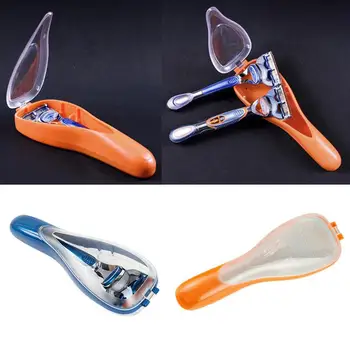 

1PC jilet saklama kabı Portable Men Razor Boxes Handle Shaver Case Blade Holder Camping Travel Shavers Storage Box pudełko caixa