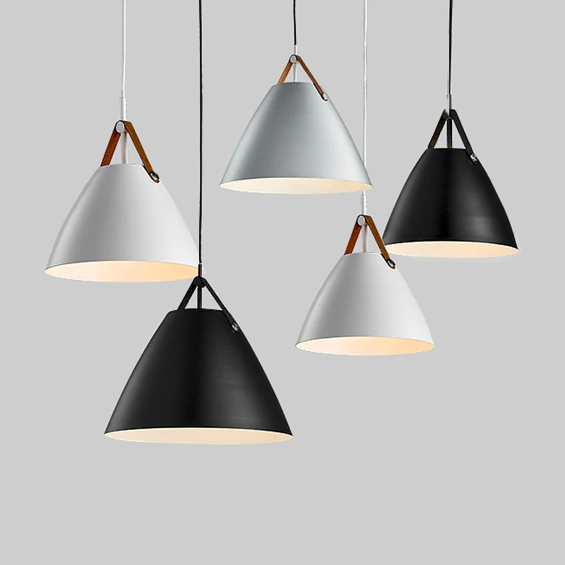 Modern Nordic Belt Droplight Creative Aluminum Lampshade Hanging & Pendant Lights E27 110V 220v for Personality Decor Luminaire modern resin material creative droplight teapot shape lampshade e27 holder white black red pendant lights for restaurant decor