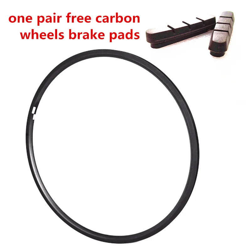

Road Bike Carbon Wheels 700C Carbon+Ti+Basalt Material 24mm Depth 20.5mm Width Bike Rims Carbon Rims 3K UD Glossy Matt Free Pads