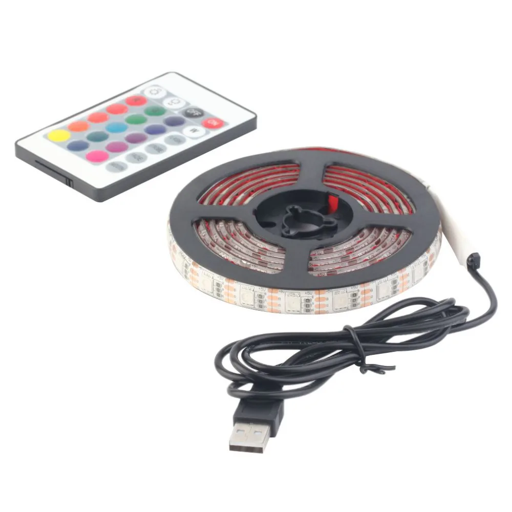 

Waterproof LED Strip Light 12 RGB 5050 SMD LED White Strip Lamps Light 5V TV Tape Lighting with Remote Controller & USB 5 Sizes