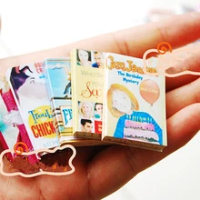 Хит 1/12 6 шт красочные деревянные миниатюрные книги для игрушечного домика классические ролевые игры мебель игрушки креативные милые подарки