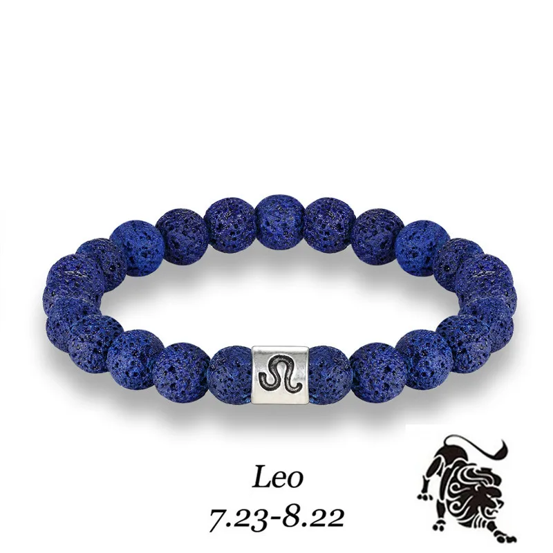 Men 12 Zodiac Signs 8mm Beads Bracelets Handmade Vintage Blue Lava Stone Beads Elastic Bangles Women Jewelry Gifts Drop Shipping 4 Men 12 Zodiac Signs 8mm Beads Bracelets Handmade Vintage Blue Lava Stone Beads Elastic Bangles Women Jewelry Gifts Drop Shipping 4