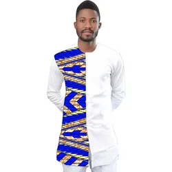 Men's Ankara Shirts Fashion Men Long Sleeve African Shirt Dashiki Male Patchkwork Wax Print Festive Casual Kente Shirt Men's Ankara Shirts Fashion Men Long Sleeve African Shirt Dashiki Male Patchkwork Wax Print Festive Casual Kente Shirt