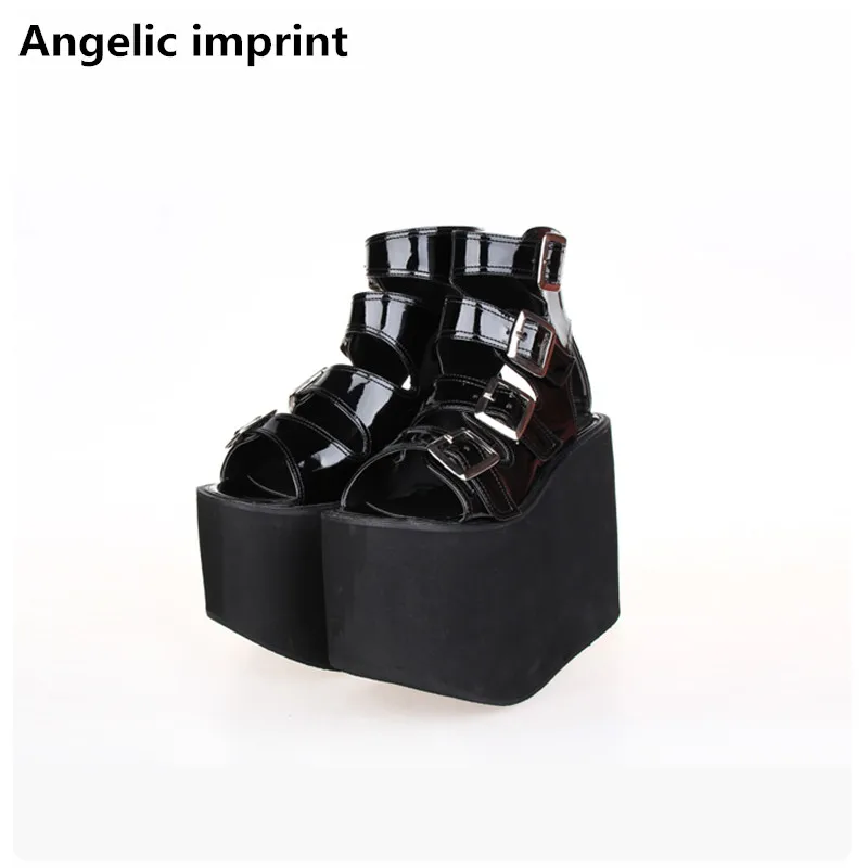 

Angelic imprint new mori girl lolita shoes woman cosplay punk shoes lady high heels wedges Pumps women dress party sandals 14cm