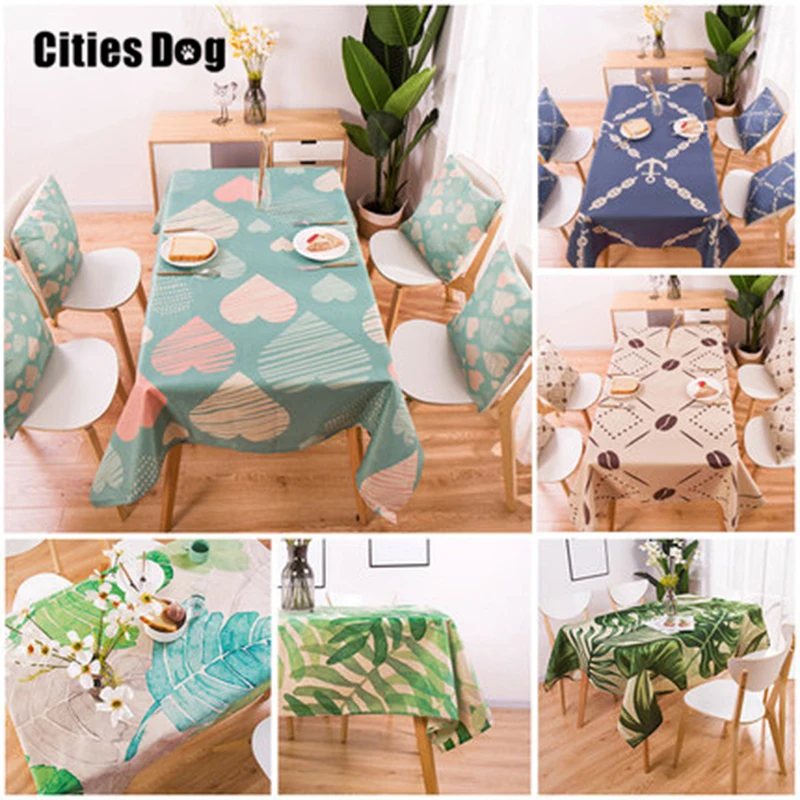

Table cloth Rectangular Pastoral style Tropical Plants Printed Tablecloth Home Protection and decoration Elegant Table cover