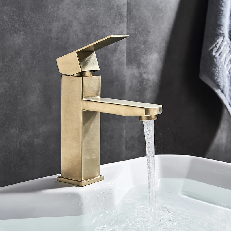 Матовый золотой смеситель для раковины водопад кран для ванной комнаты с одной ручкой Смеситель кран для ванны латунный кран для раковины