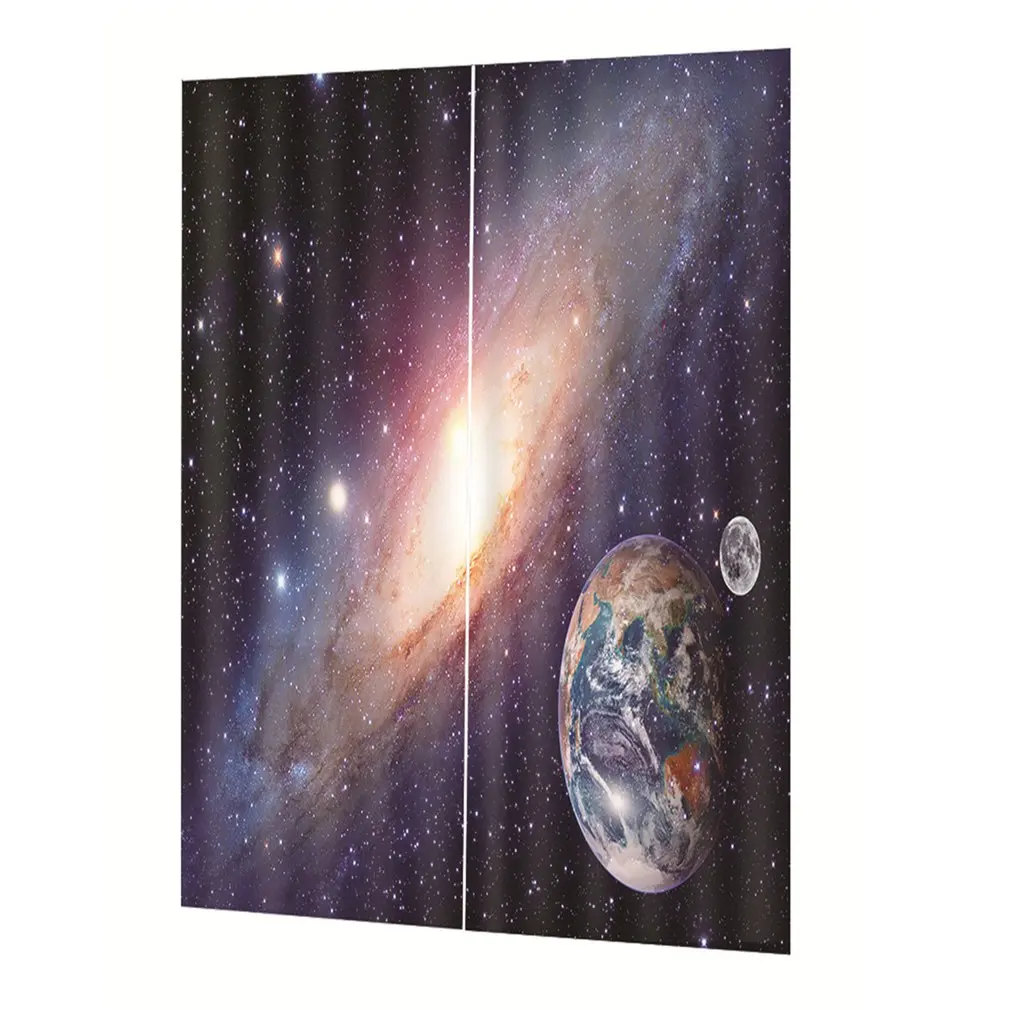 

DZZR08 Washable Drape Panel Sheer Fabric Curtain Printing Door Window Curtains Home decor