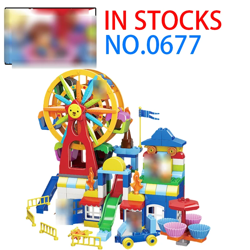 

NEW Duplo City Ferris wheel Large particles building blocks Educational toy gift for Children playground Figures