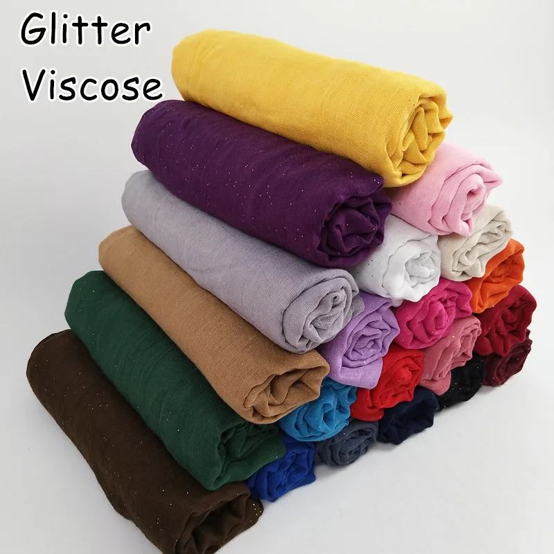 

D9 High quality glitter viscose hijab wrap shawl women nice sacrf scarves 180*90cm 10pcs/lot can choose colors