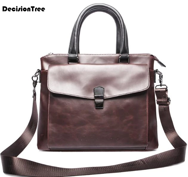 

Fashion Large Capacity Genuine Leather Business Bags Casual Men British Shoulder Bags Vintage Men Briefcases Office Bags LFB50