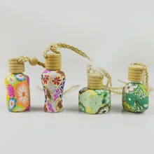 Новая мода цветок Печатный подвесной автомобильный освежитель воздуха пустой парфюм диффузор освежитель воздуха-бутылочка