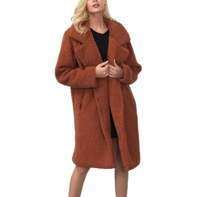 Wool Blend Warm Winter Coat Women Fashion Streetwear Large Sizes Long Coat Female 2017 Casual