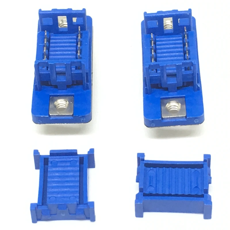 Good 5 parts D-SUB 9-pin DB9 Female IDC crimp adapter plug for ribbon cable Blue 3