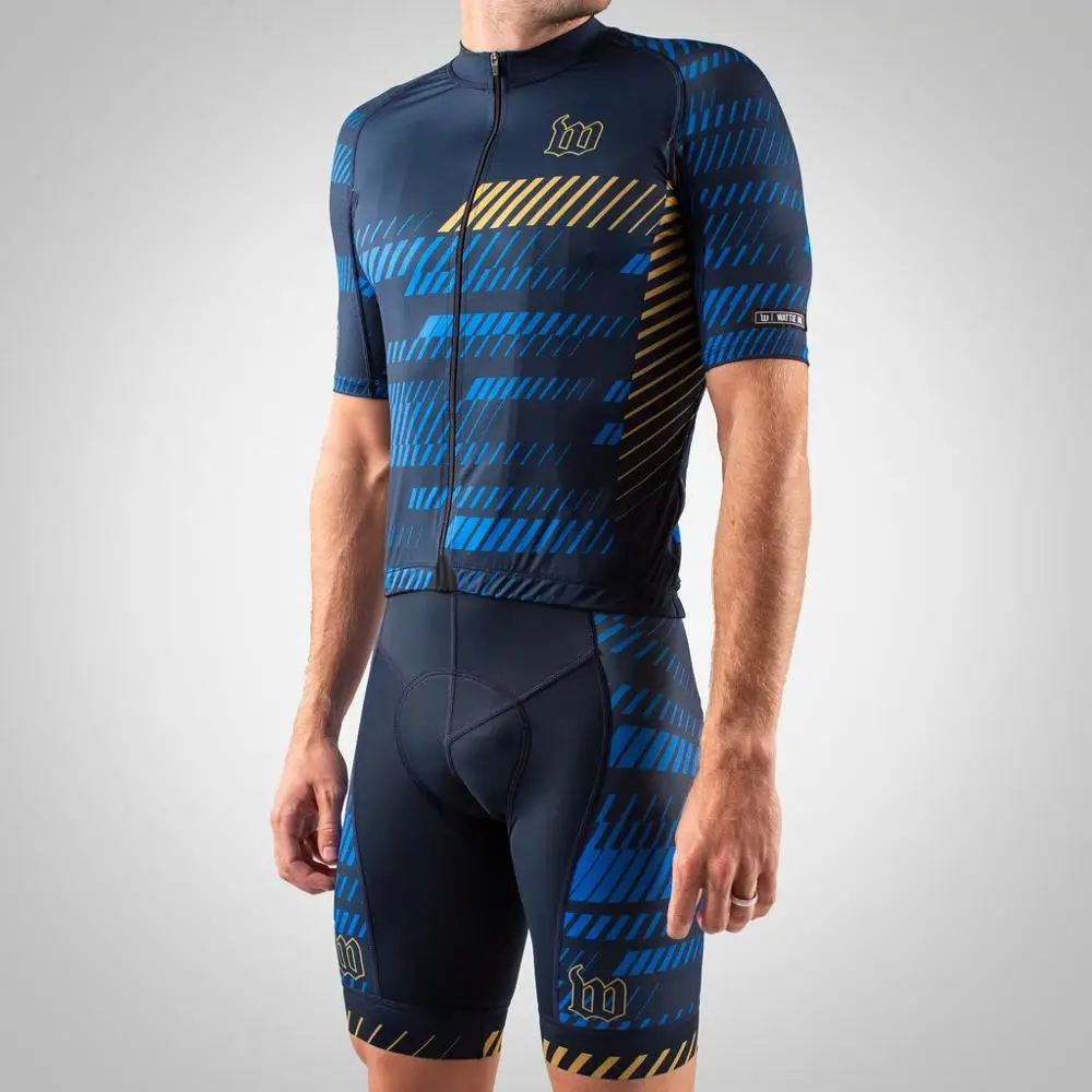 Wattie ink одежда на заказ комплект для велосипеда желтый черный велокостюм triatlon ropa ciclismo кожаный костюм speedsuit комбинезон США - Цвет: Темно-серый