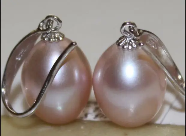 Пара 11 12 мм натуральный Лавандовый жемчуг в стиле барокко earring925s|Серьги-подвески|