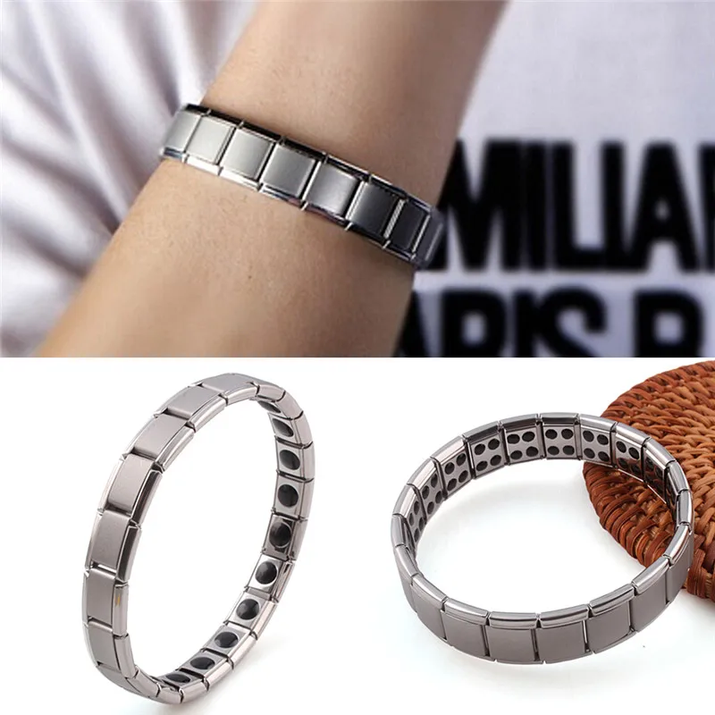 Delicate Titanium Steel Elastic Stretch Bracelet Energy Health Bangle For Men Women