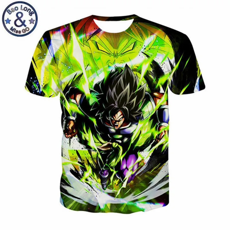 

2019 Summer Animation Dragon Ball T Shirts 3D T Shirt Men Super Saiya Broly Broli Printing Tee Shirt Homme Mens Tshirt Tops Tee