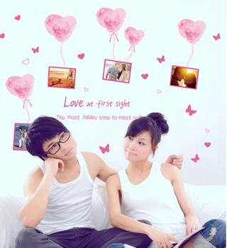 

New love balloon frame bedroom stickers 3D DIY photo wall stickers / glue home wall wall murals art home decoration XHC008