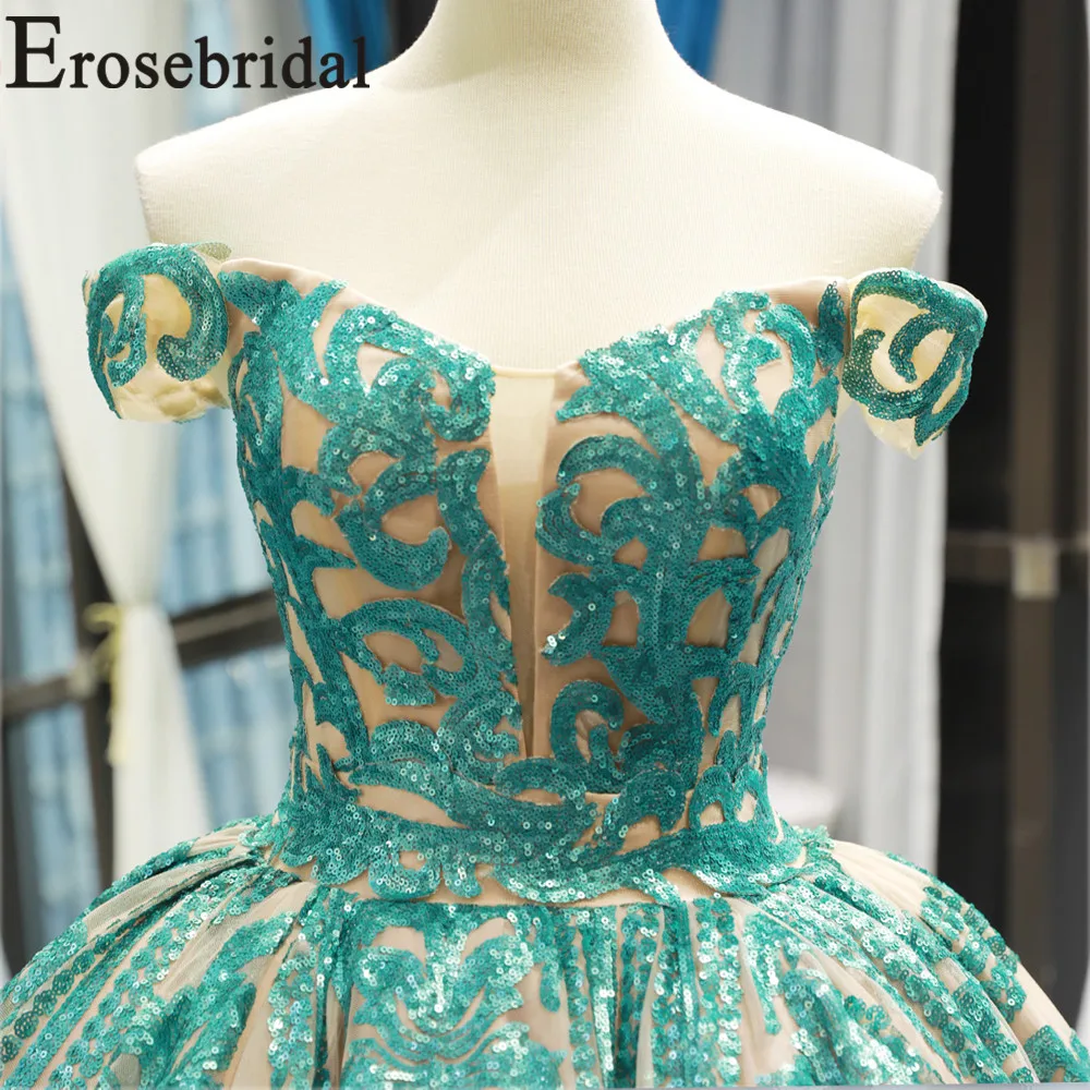 Erosebridal бисерное Зеленое Длинное винтажное вечернее платье 2019 с часовым шлейфом
