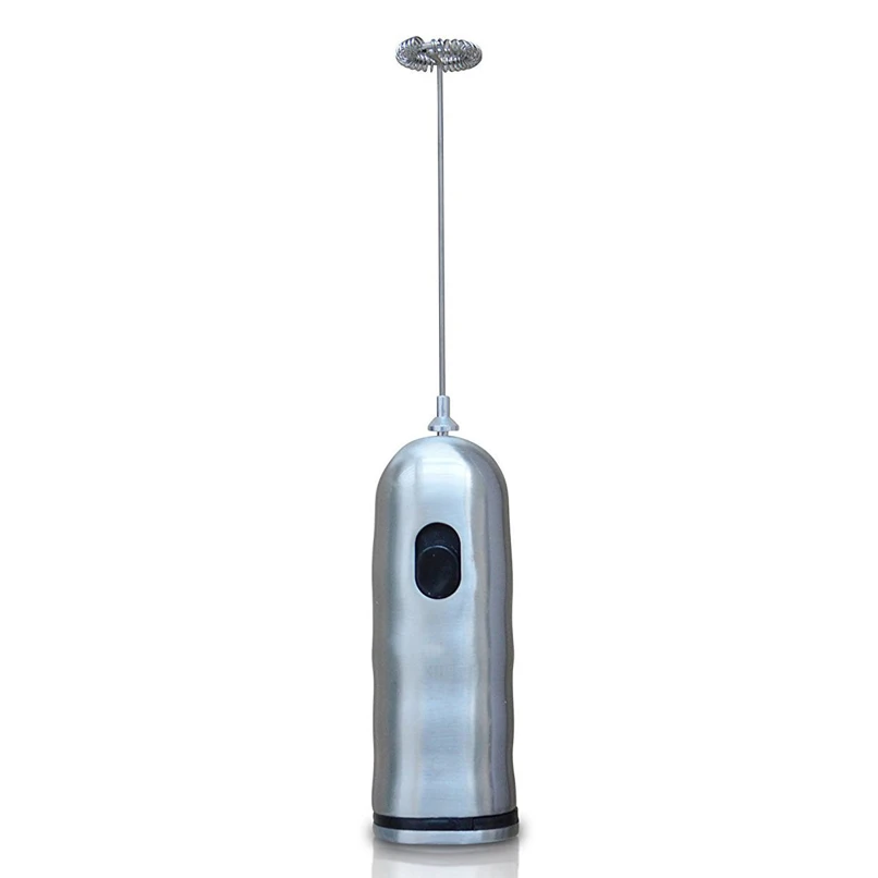 

Mini Stainless Steel Electric Milk Frother Battery Powered Portable Handheld 2-Speed Adjustable Mixer Foam Maker