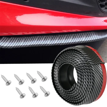 

2.5M Carbon Fiber Anti Collision rubber Car Front Lip Bumper Rubber Strip Sealing Strip from scratch damage Decorative strip
