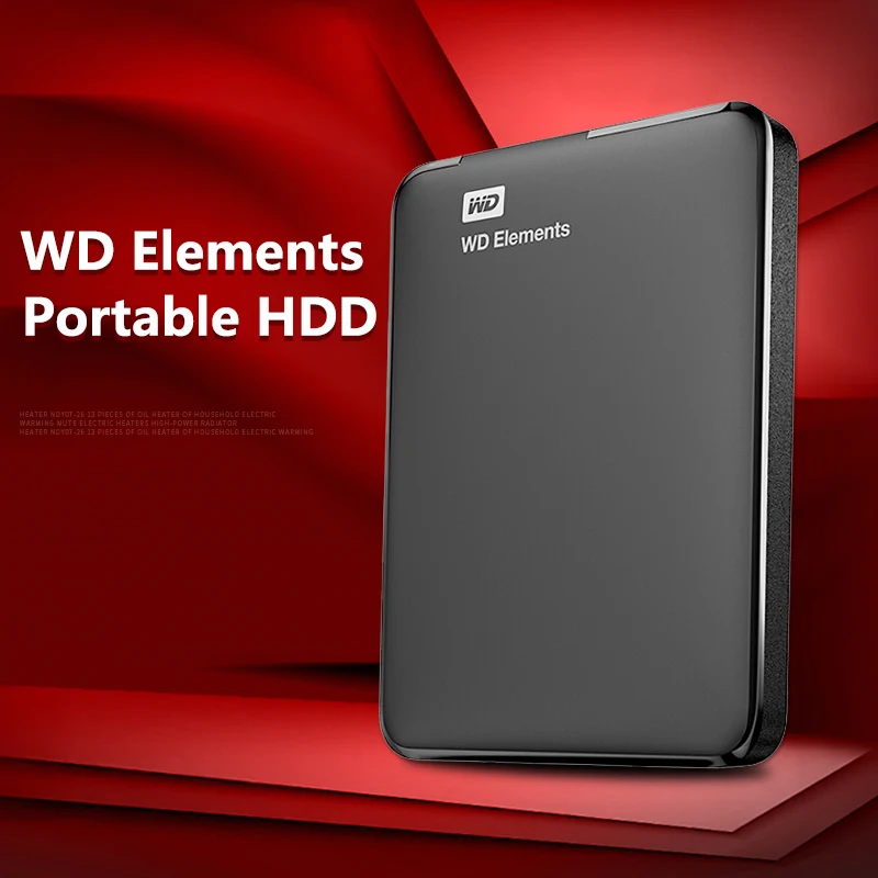 Жесткий диск Western Digital WD элементы Портативный HDD внешний жесткий диск 1 ТБ 2 ТБ hdd 2," USB 3,0 жесткий диск 3 ТБ 4 ТБ для портативных ПК