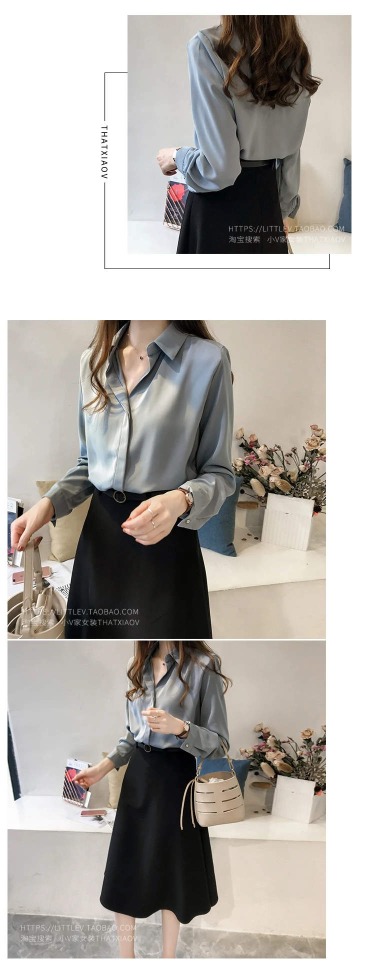 Осень женщины 2109 блузка женская рубашка женская блузка туника блузка офисная блузка рубашка женская сплошной плюс размер женской одежды свободная рубашка с длинным рукавом блузка1181 40
