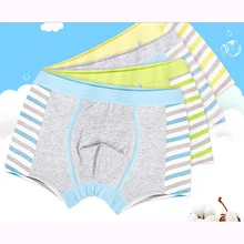 Новинка,, высокое качество мальчиков хлопка боксер шорты трусики для детей нижнее белье в полоску для От 2 до 16 лет подросток 4 шт./лот
