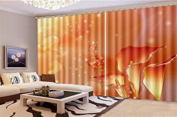 

Photo Curtain Promotion Fantasy Golden Calla 3d Flower Curtain Interior Decoration Beautiful and Elegant HD Curtain
