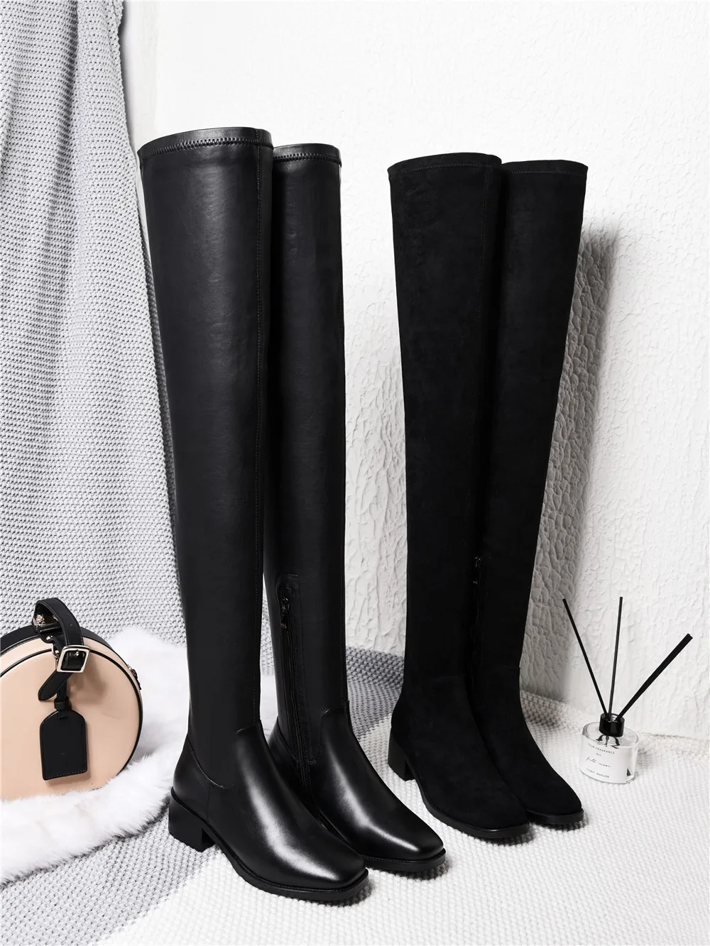 Mcacchi/пикантные женские ботфорты выше колена; женские модные высокие зимние сапоги; теплые зимние брендовые сапоги для вечеринок; женская обувь; большие размеры 33-43