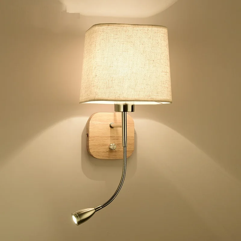 LukLoy современный E27 светодиодный настенный светильник, тканевый абажур, светодиодный настенный светильник для гостиной, отеля, рядом с настенным бра, светильник для чтения, светильник ing