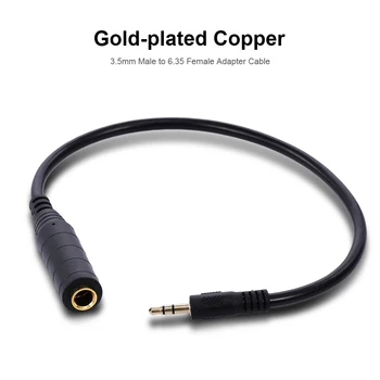 

3.5mm to 6.5mm Audio Adapter Cable 3.5mm Male to 6.35mm Female Converter Cable for Microphone/Headphone