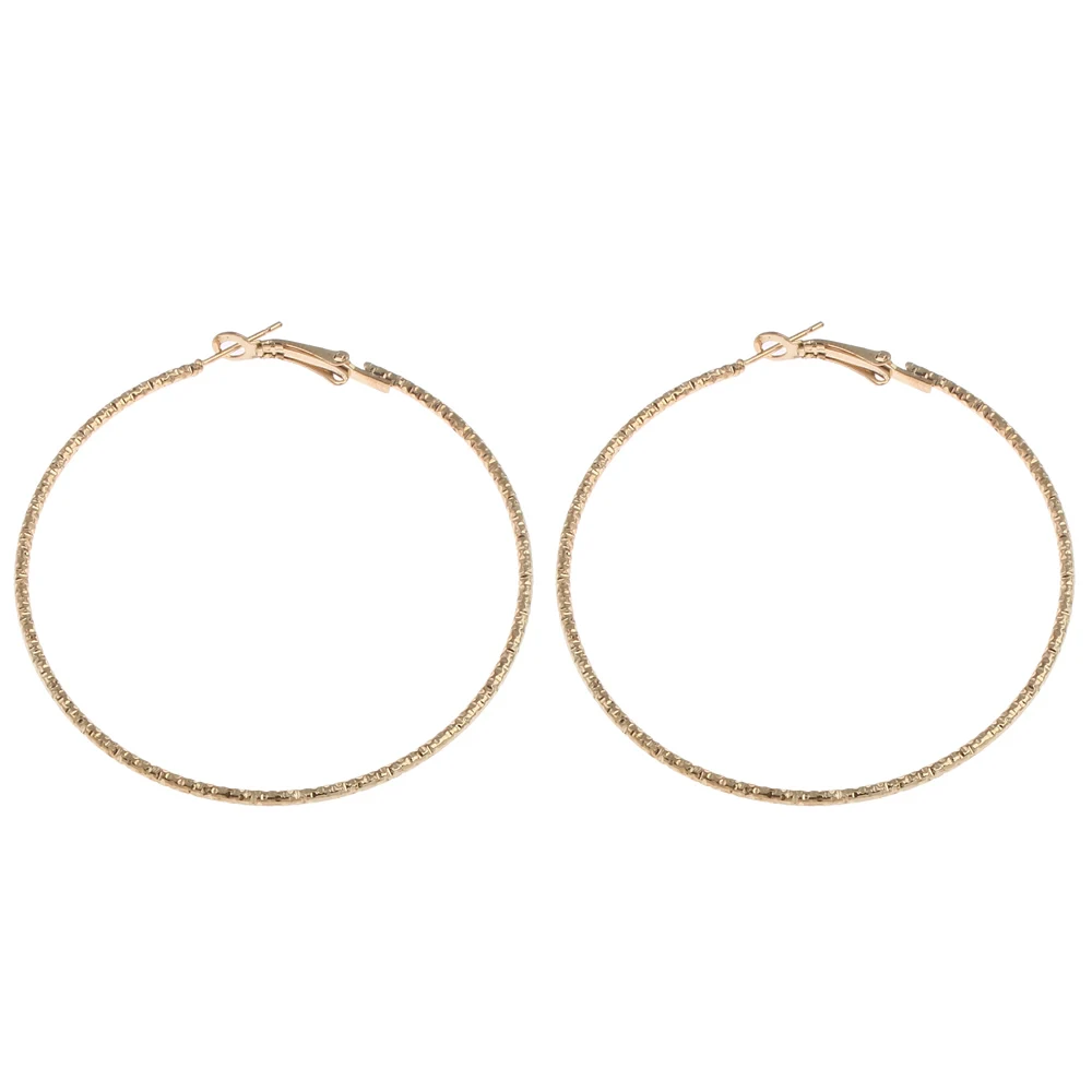 

Big Circle Silver Hoop Earrings Women Gold Silver Fashion Punk Jewelry Accessories Fashion Lady's Large Round Loop Earring