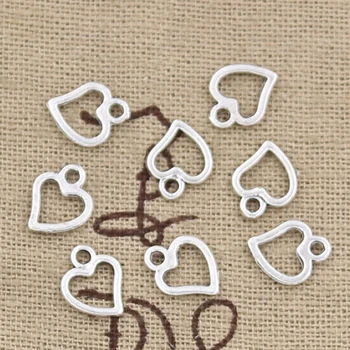 

50pcs Charms Heart 10x8mm Antique Pendant fit,Vintage Tibetan Silver color,DIY Handmade Jewelry