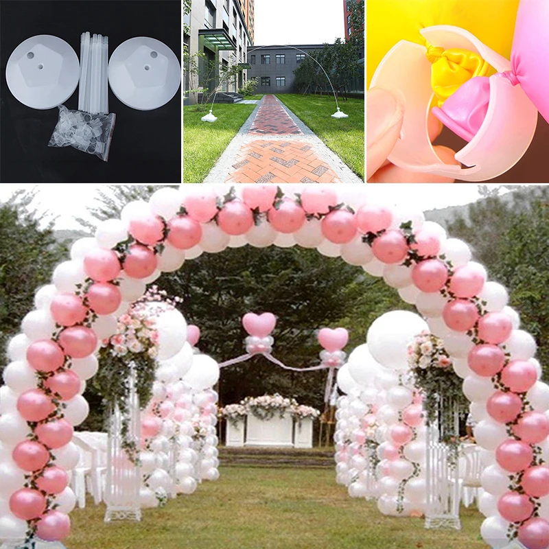 1set Clear Balloon Column Stand Kits Balloons Arch Stand Base and Pole for Wedding Decor Birthday Festival Party Decoration