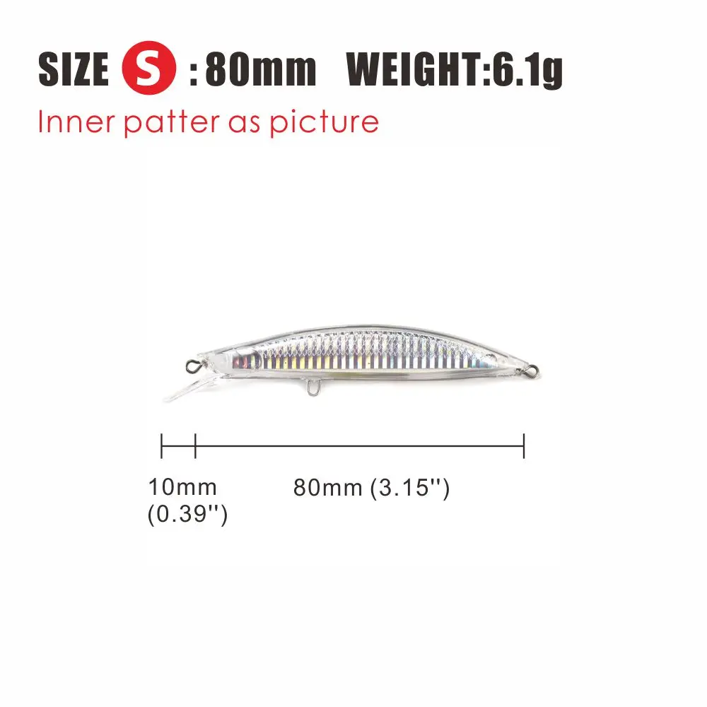 10 шт пустые жесткие приманки 80 мм, 100 мм, 120 мм, 3D неокрашенные приманки для рыбалки, гольян, воблеры - Цвет: S-Blank Lure