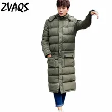 ZVAQS зимняя модная куртка для мужчин и женщин хлопковые длинные куртки теплые парки пальто повседневная пара Толстая зимняя мужская куртка CJ102