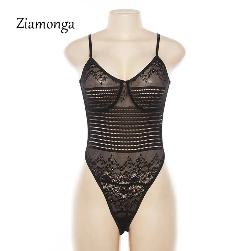 Ziamonga, сексуальный кружевной комбинезон в полоску, комбинезон для женщин, Летний комбинезон без рукавов, сетчатый женский комбинезон, женские комбинезоны