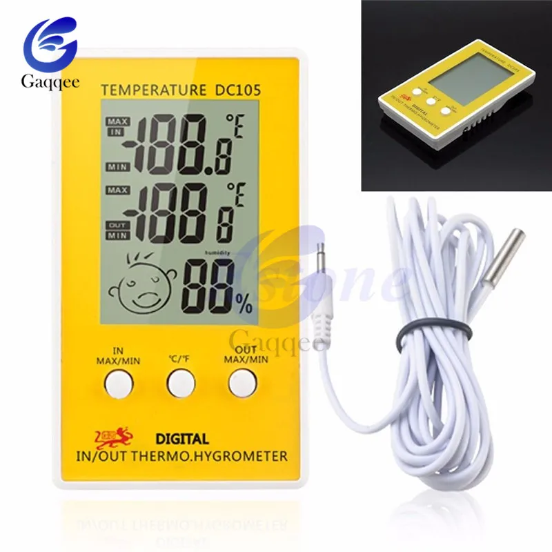 

LCD Digital Thermometer Hygrometer Baby Smile Crying Face Humidity Meter Weather Station Tester Temperature clock Indoor Outdoor