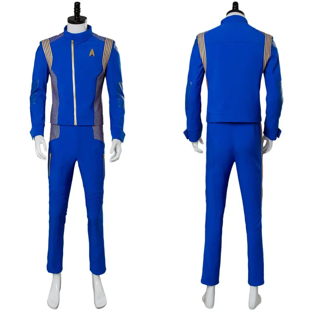 

Star Cosplay Trek Discovery Costume Uniform Captain Outfit Lt. Saru Suit Adult Halloween Carnival Costume Men