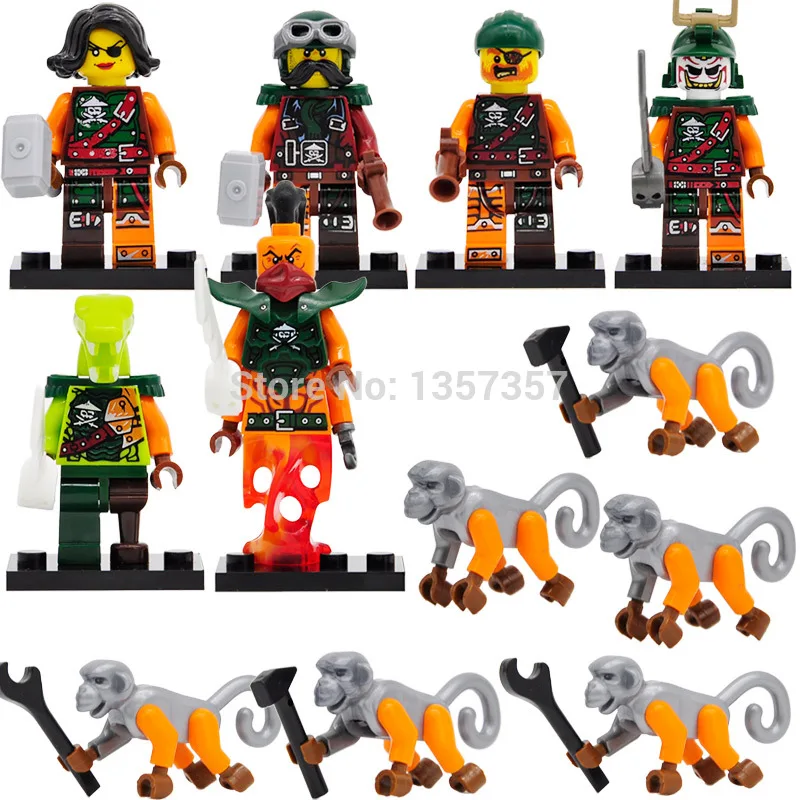 

Single Sale Legoingly Ninjagoed Figure with Monkey Snake/Nadakhan/Doubloon Building Blocks Model Toys D10035-10040