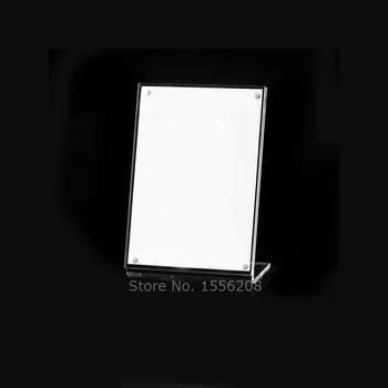 

80X120mm acrylic photo frame magnet L sign holder for business home decoration