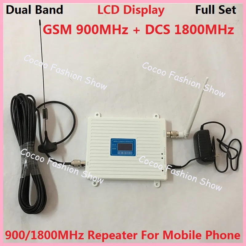 

LCD Display ! GSM 900Mhz DCS 1800MHz Mobile Phone Signal Booster 2G 4G Dual Band Cellular Signal Repeater Amplifier with Antenna