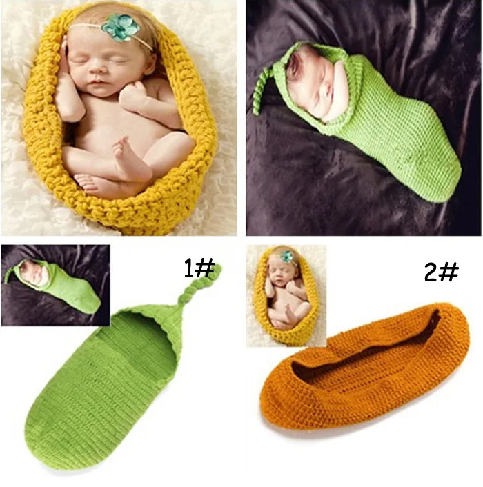 Handmade Cute Newborn Baby Photography Photo Props Boy Girl Outfits Cute Sleeping Bag