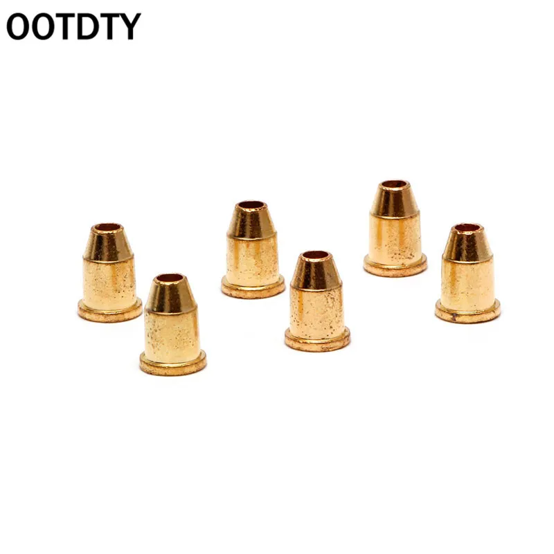 

OOTDTY 6pcs Golden Through Body String Mounting Ferrules Set For Electric Guitar