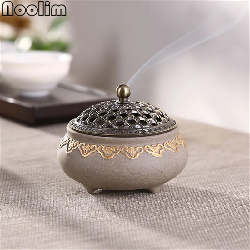 

Ceramic Mosquito Repellent Incense Burner Classical Living Room Decor Porcelain Coil Incense Holder